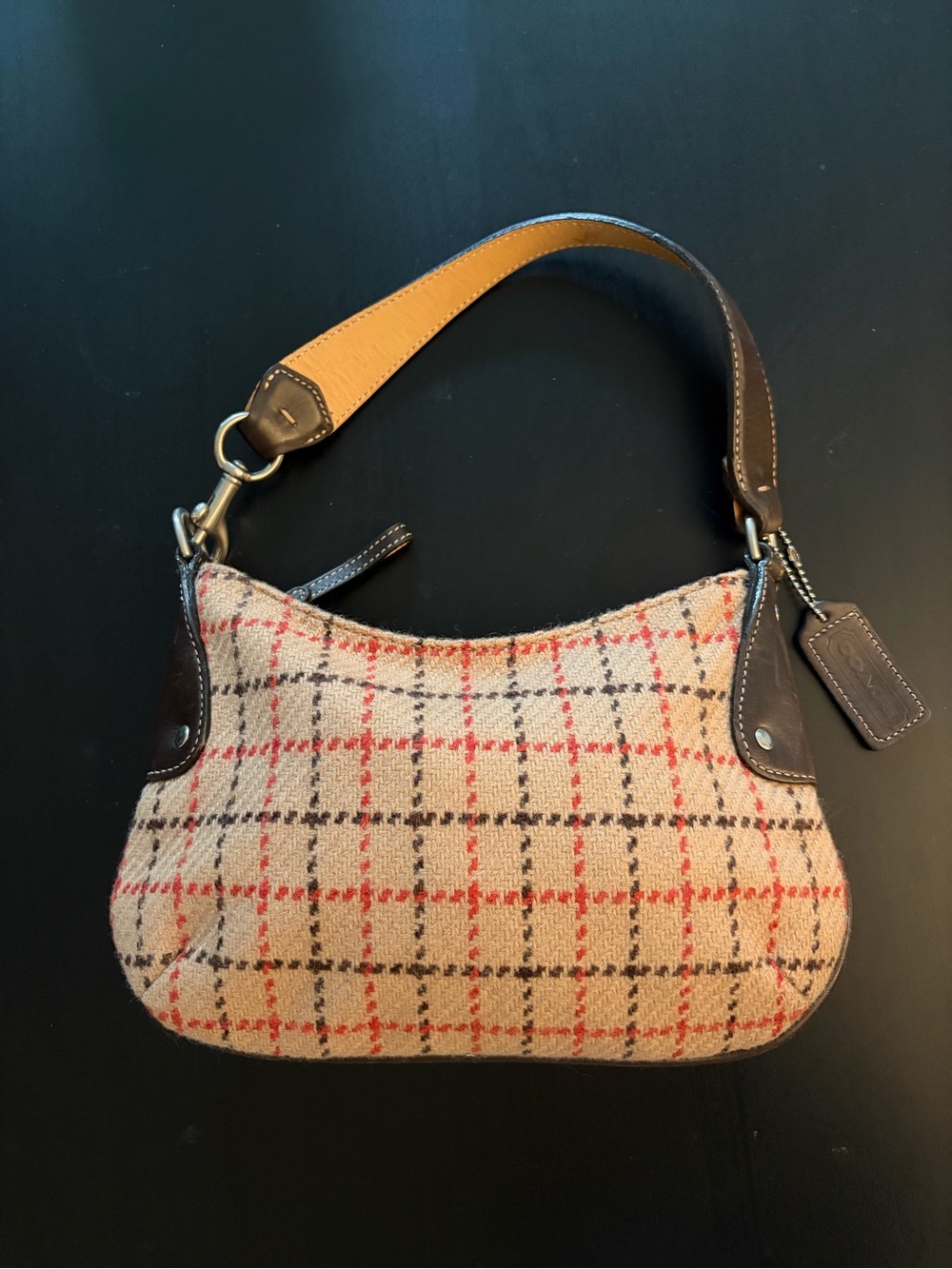 Coach Shoulder Bag with Wool & Leather Trim